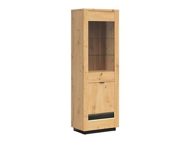 Ostia Display Cabinet – Artisan Oak / Black Sparkle
