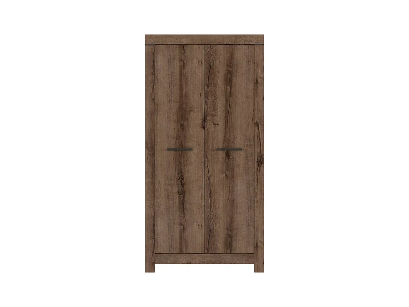 Balin 2-Door Wardrobe 98x195 cm – Monastery Oak, Hanging Rail, Soft-Close Hinges