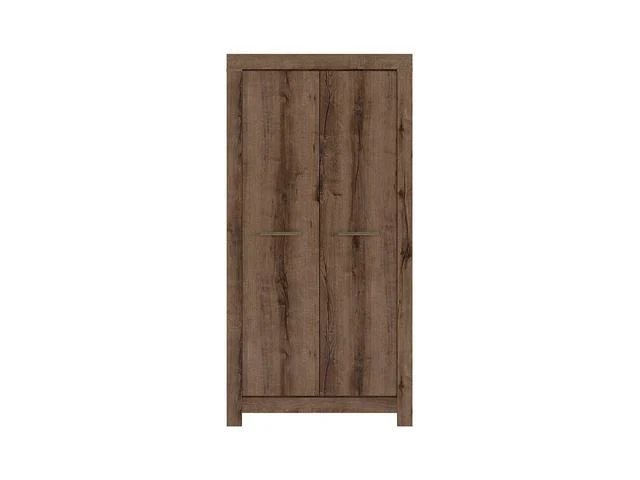 Balin 2-Door Wardrobe 98x195 cm – Monastery Oak, Hanging Rail, Soft-Close Hinges