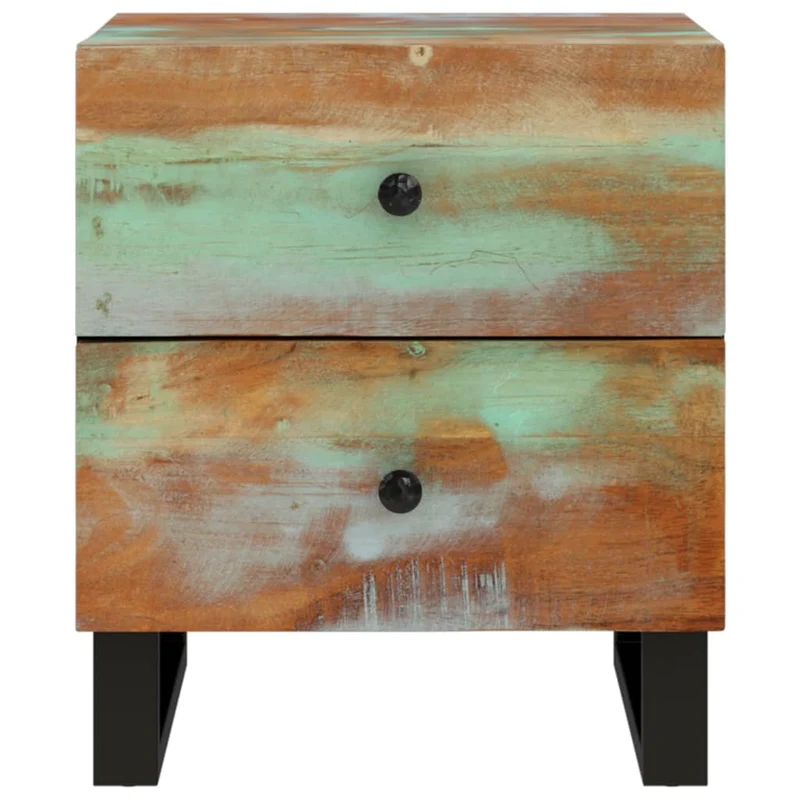 Nachttisch 40x33x46 cm Altholz Massiv