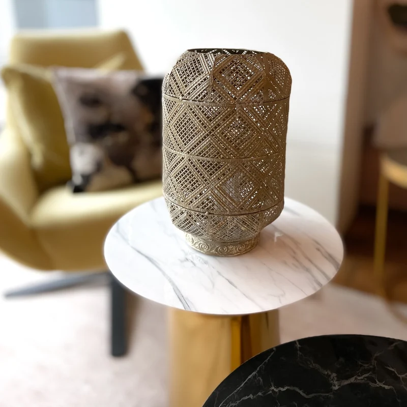 Beistelltisch White Marble, Metall - gold, weißer marmor