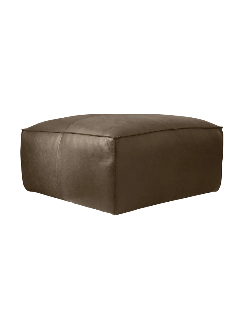 Hocker | "Pla" – Leder in Kenia Taupe