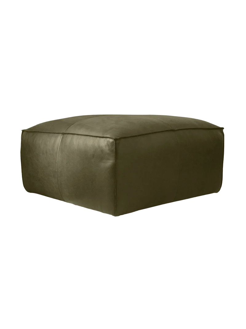 Hocker | "Pla" – Leder in Kenia Olive