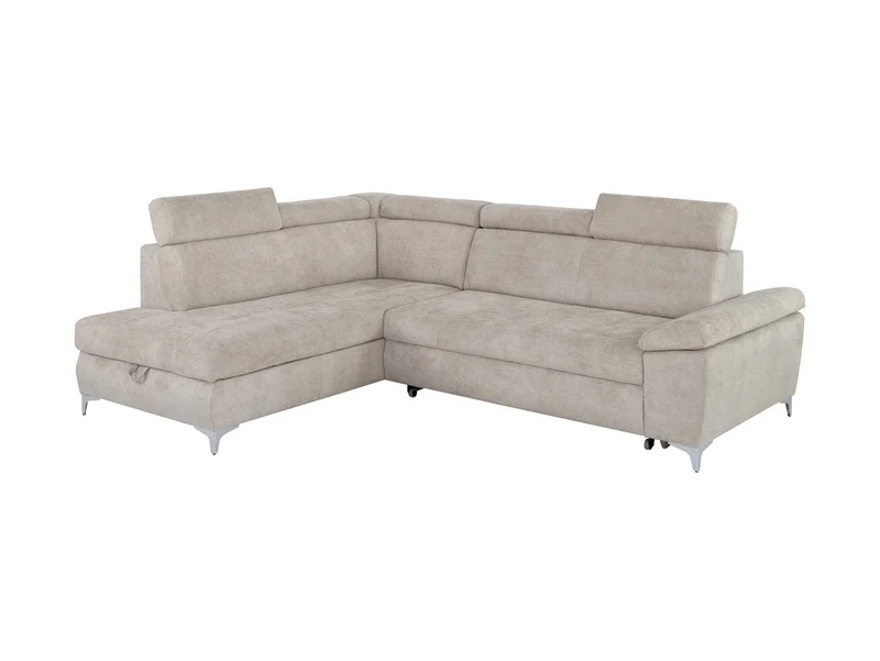 Raul Corner Sofa Bed with Storage – Dolphin Mechanism | Adjustable Headrests | HR Foam & Springs | 271×206 cm