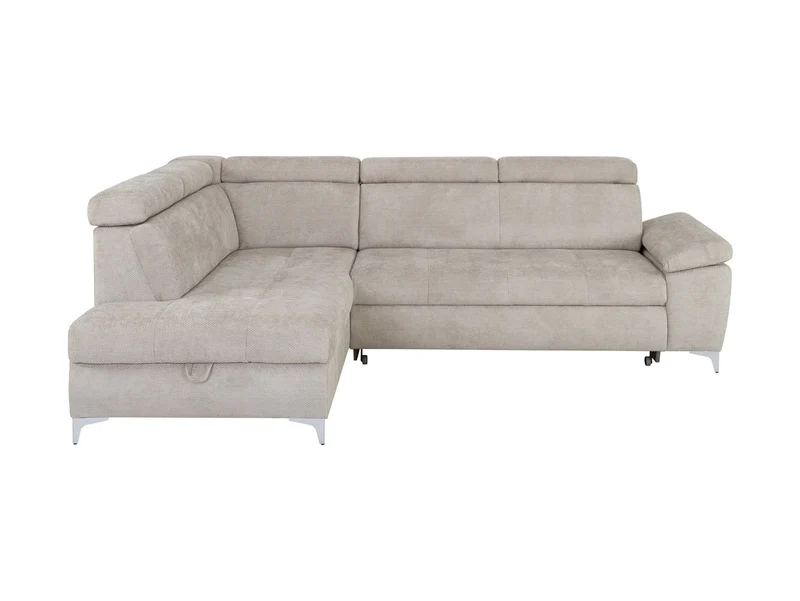 Raul Corner Sofa Bed with Storage – Dolphin Mechanism | Adjustable Headrests | HR Foam & Springs | 271×206 cm