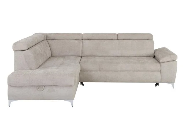 Raul Corner Sofa Bed with Storage – Dolphin Mechanism | Adjustable Headrests | HR Foam & Springs | 271×206 cm
