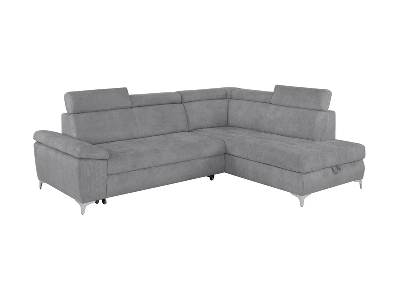Raul Corner Sofa Bed with Storage – Dolphin Mechanism | Adjustable Headrests | HR Foam & Springs | Eden Fabric