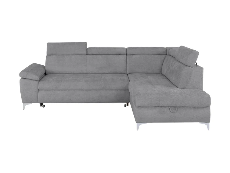 Raul Corner Sofa Bed with Storage – Dolphin Mechanism | Adjustable Headrests | HR Foam & Springs | Eden Fabric