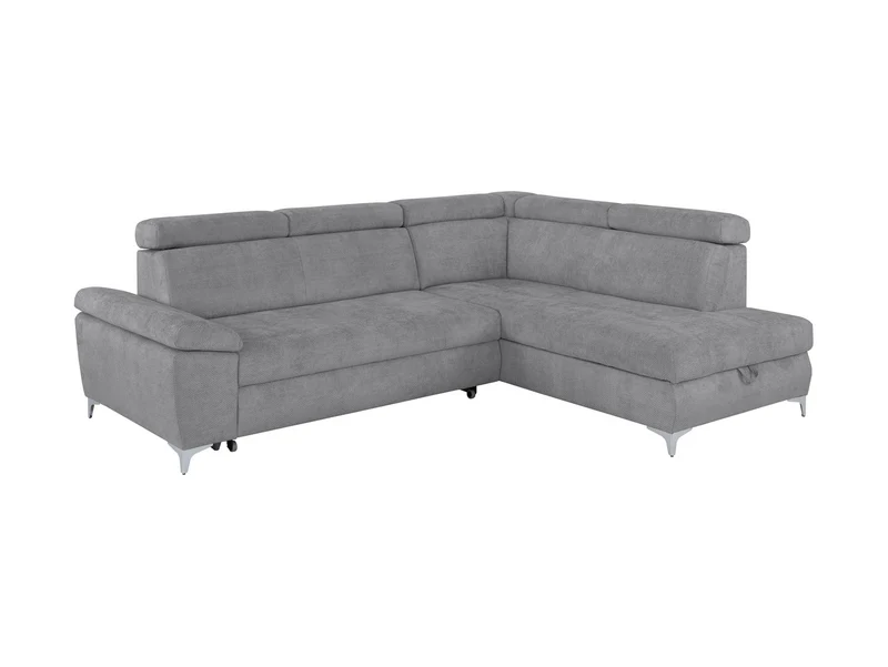 Raul Corner Sofa Bed with Storage – Dolphin Mechanism | Adjustable Headrests | HR Foam & Springs | Eden Fabric