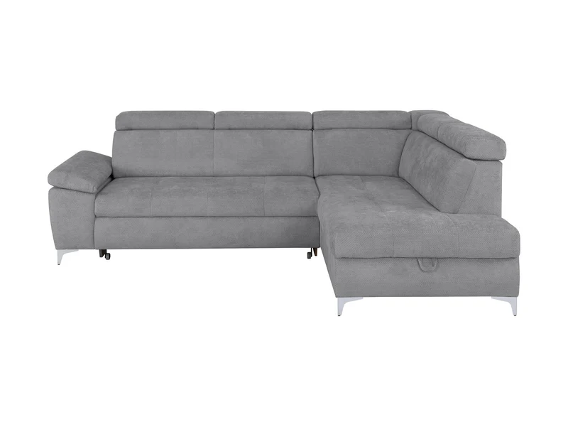 Raul Corner Sofa Bed with Storage – Dolphin Mechanism | Adjustable Headrests | HR Foam & Springs | Eden Fabric
