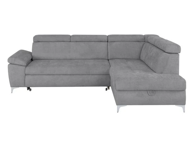 Raul Corner Sofa Bed with Storage – Dolphin Mechanism | Adjustable Headrests | HR Foam & Springs | Eden Fabric