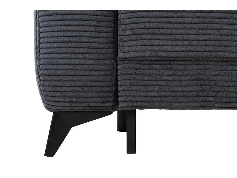 Martinez Corner Sofa Bed with Storage – Dark Grey Corduroy | DL Mechanism | 142×217 cm | Metal Legs