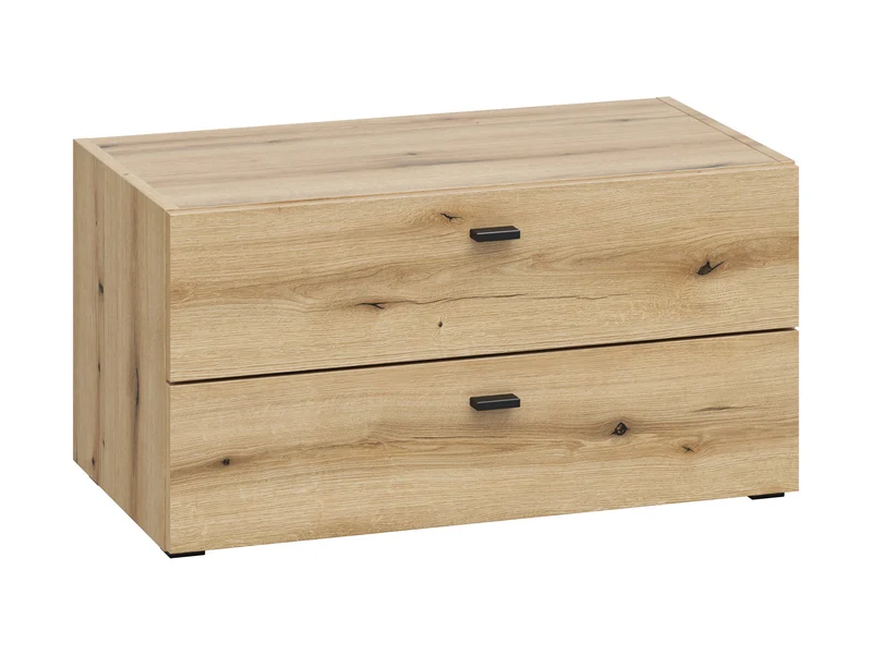 System 64 Low Chest of Drawers – 2 Drawers | Coast Evoke Oak | Modular | 64×32×35 cm