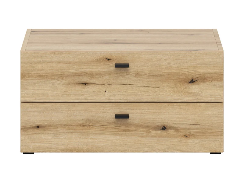 System 64 Low Chest of Drawers – 2 Drawers | Coast Evoke Oak | Modular | 64×32×35 cm