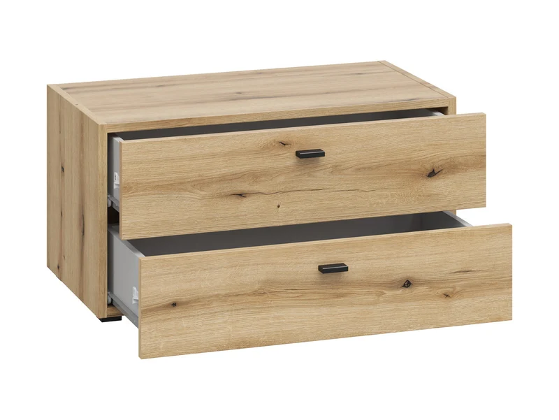 System 64 Low Chest of Drawers – 2 Drawers | Coast Evoke Oak | Modular | 64×32×35 cm