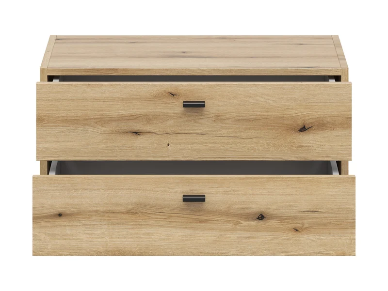 System 64 Low Chest of Drawers – 2 Drawers | Coast Evoke Oak | Modular | 64×32×35 cm