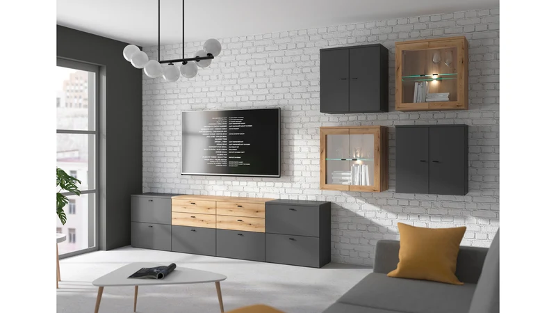 System 64 Low Chest of Drawers – 2 Drawers | Coast Evoke Oak | Modular | 64×32×35 cm