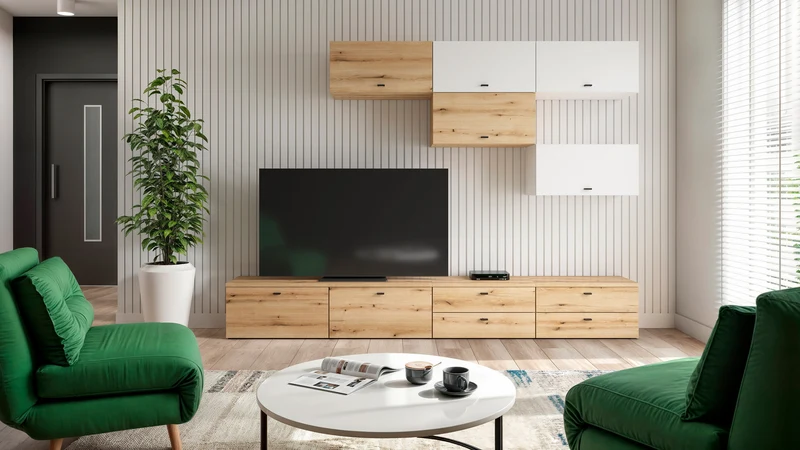 System 64 Low Chest of Drawers – 2 Drawers | Coast Evoke Oak | Modular | 64×32×35 cm