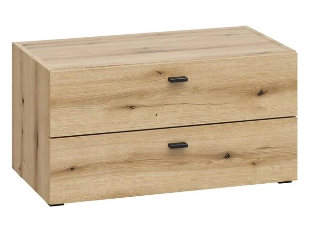 System 64 Low Chest of Drawers – 2 Drawers | Coast Evoke Oak | Modular | 64×32×35 cm