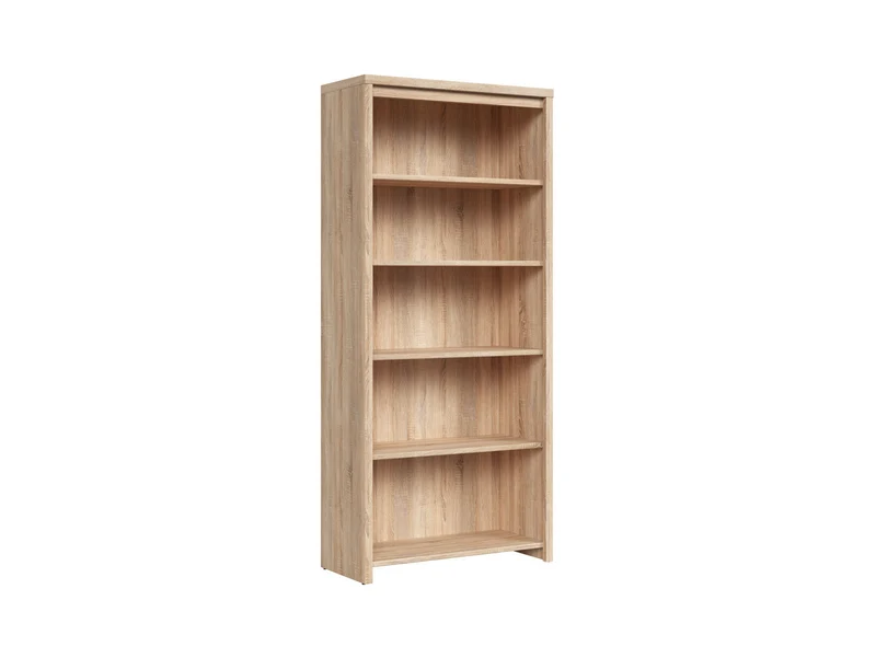 Kaspian Tall Bookcase 90 cm – Sonoma Oak | 5 Open Shelves | Modern Modular System