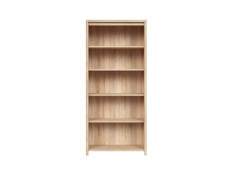 Kaspian Tall Bookcase 90 cm – Sonoma Oak | 5 Open Shelves | Modern Modular System