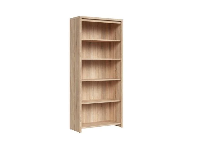 Kaspian Tall Bookcase 90 cm – Sonoma Oak | 5 Open Shelves | Modern Modular System