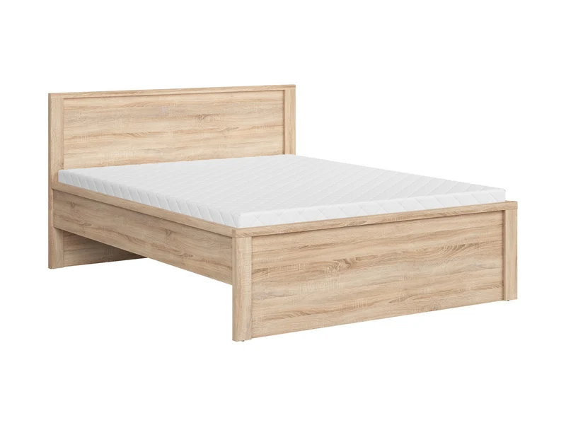 Kaspian Bed Frame 160×200 cm – Sonoma Oak | Handleless Fronts & Optional Upholstered Headboard