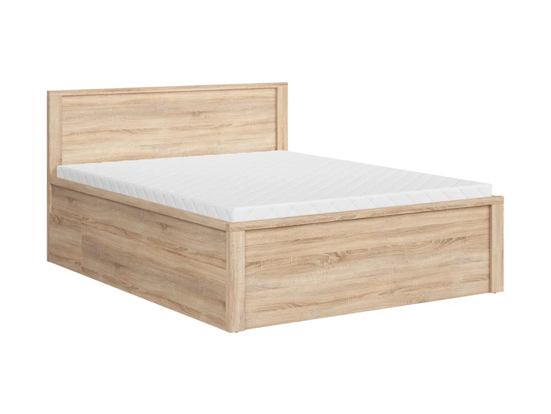 Kaspian Bed Frame 160×200 cm – Sonoma Oak | Handleless Fronts & Optional Upholstered Headboard