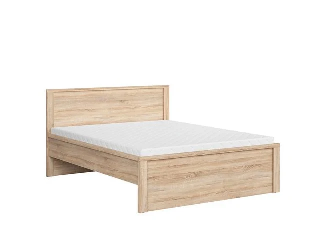 Kaspian Bed Frame 160×200 cm – Sonoma Oak | Handleless Fronts & Optional Upholstered Headboard