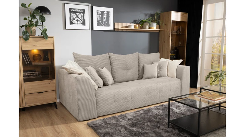 Royal IV Sofa Bed 247 cm – Black | DL Mechanism, 158×195 cm Sleeping Surface & Bedding Storage