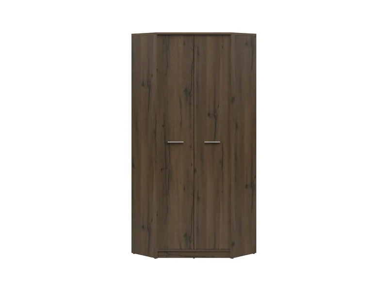 Nepo Plus Corner Wardrobe | Noble Oak | Hanging Rail, Top Shelf & Lower Space | 79.5x79.5x197cm