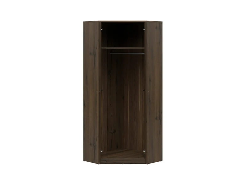 Nepo Plus Corner Wardrobe | Noble Oak | Hanging Rail, Top Shelf & Lower Space | 79.5x79.5x197cm