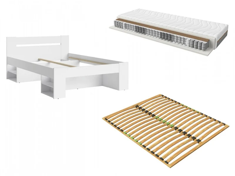 Nepo Plus Bed Set 140x200 cm – Bed, Ergo Basic Slatted Base & Ceres AV Pocket Spring Mattress