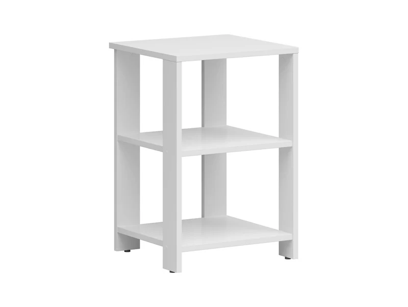 Neno Side Table – Compact 3-Tier End Table | White | 35×37×55.5 cm