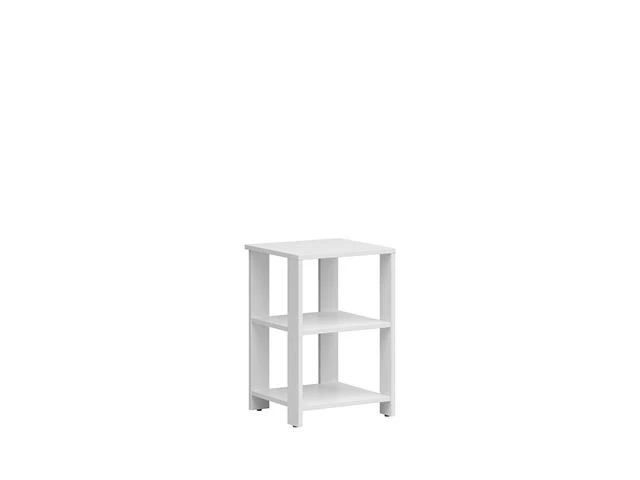 Neno Side Table – Compact 3-Tier End Table | White | 35×37×55.5 cm