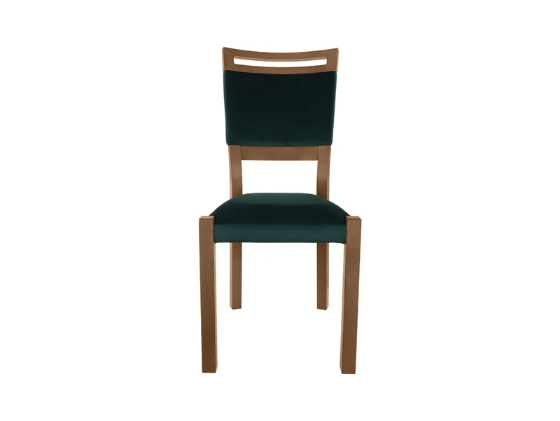 Gent 3 Dining Chair – Upholstered Beech Frame Chair | Stirling Oak & Green Riviera 38 Fabric