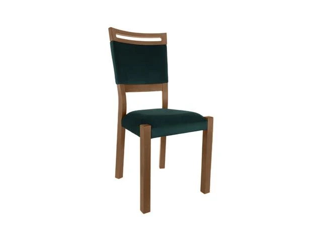 Gent 3 Dining Chair – Upholstered Beech Frame Chair | Stirling Oak & Green Riviera 38 Fabric