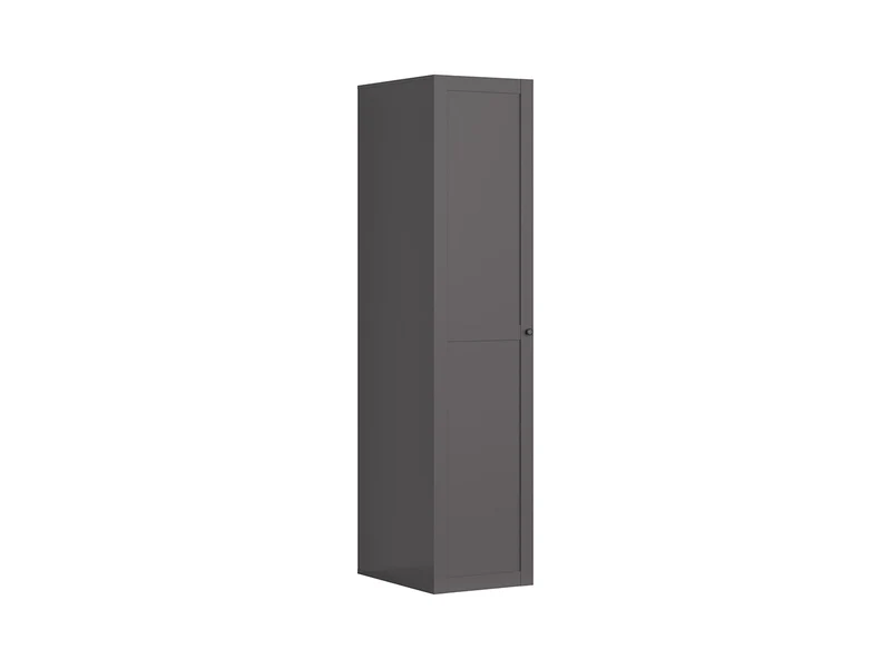 Flex Narrow Wardrobe 50 cm – 1-Door Column Wardrobe with Rail & Shelves | Graphite | 50×218×66 cm