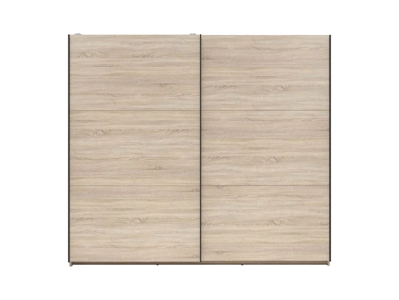 Tetrix Sliding Door Wardrobe 220 cm – 3 Rails, 9 Shelves & Mirror Option | Sonoma Oak | 220×195.5×60 cm