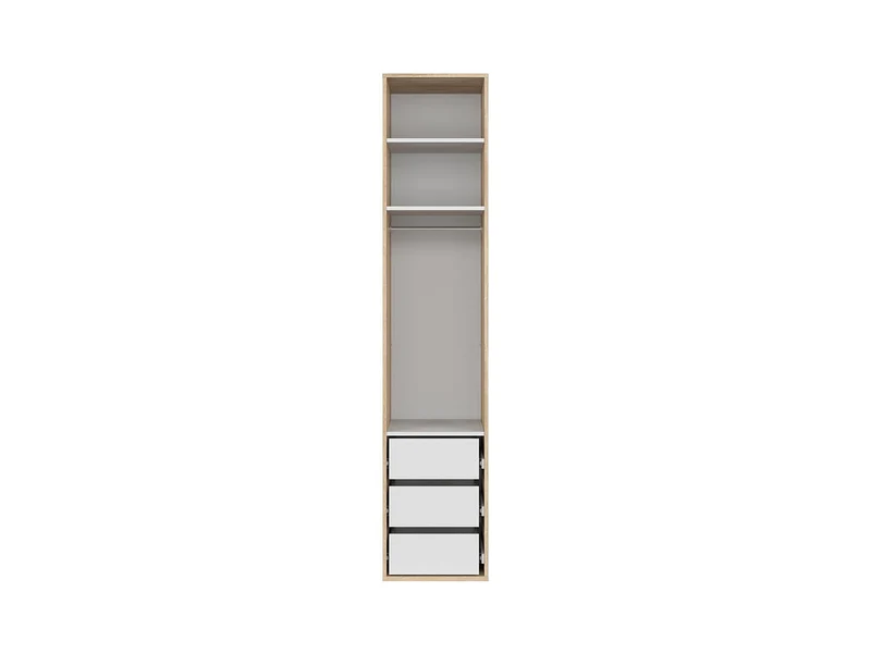 Flex Wardrobe 50 cm – Sonoma Oak | 1 Door, 3 Drawers & Hanging Rail | 10-Year Warranty