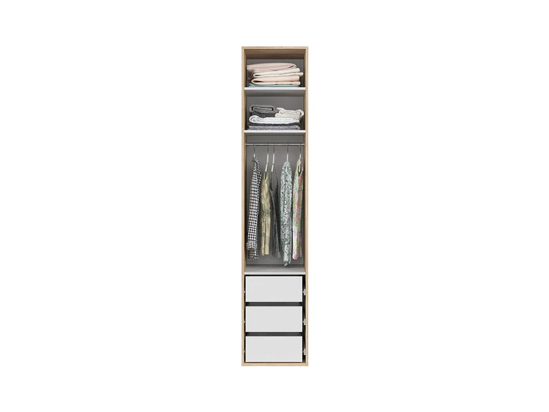 Flex Wardrobe 50 cm – Sonoma Oak | 1 Door, 3 Drawers & Hanging Rail | 10-Year Warranty