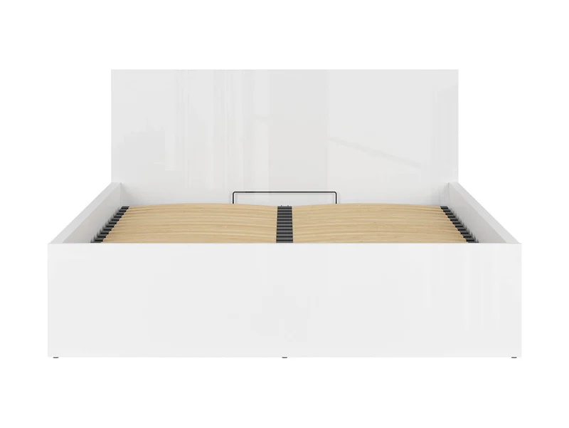 Tetrix Bed 160×200 + Ceres AV Pocket Spring Mattress Set – White Gloss