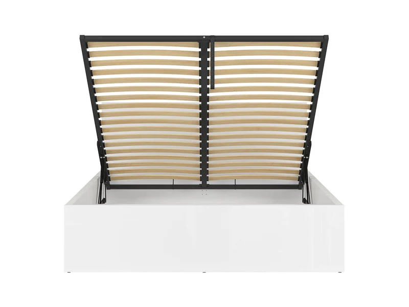 Tetrix Bed 160×200 + Ceres AV Pocket Spring Mattress Set – White Gloss