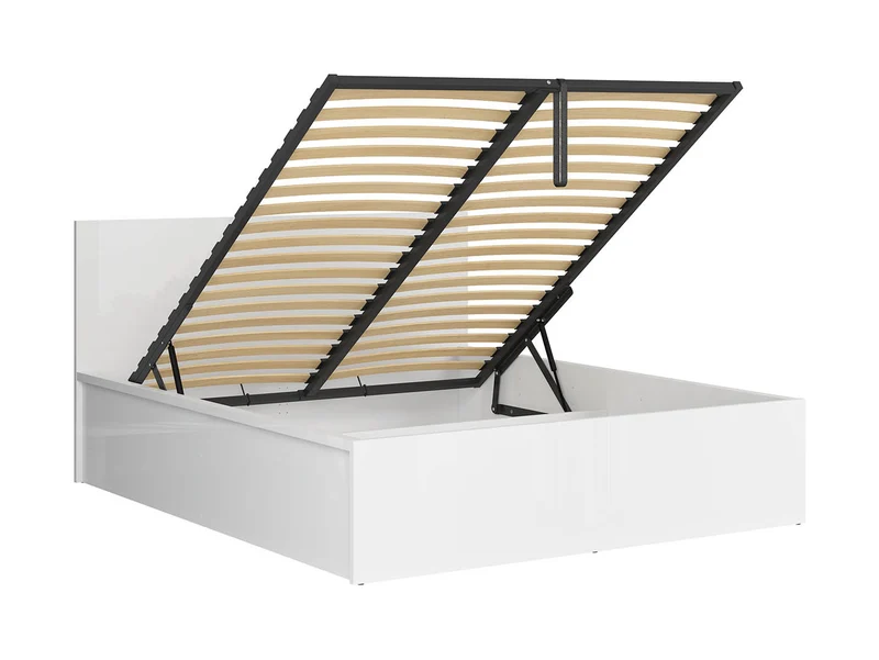 Tetrix Bed 160×200 + Ceres AV Pocket Spring Mattress Set – White Gloss