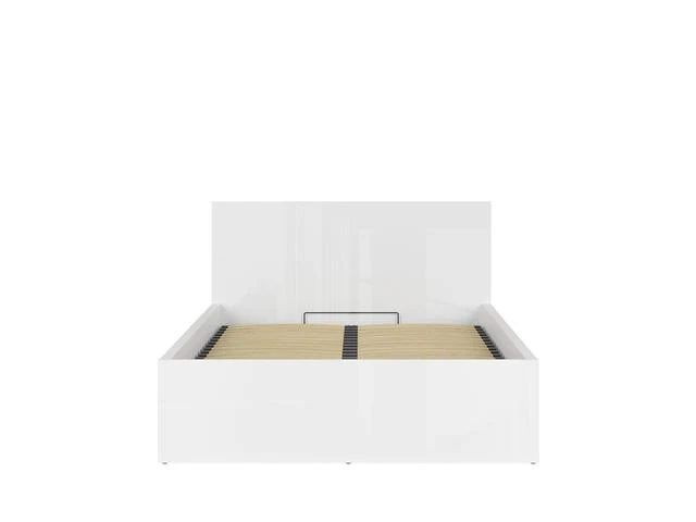 Tetrix Bed 140×200 with Storage – White Gloss | Optional Upholstered Headboard