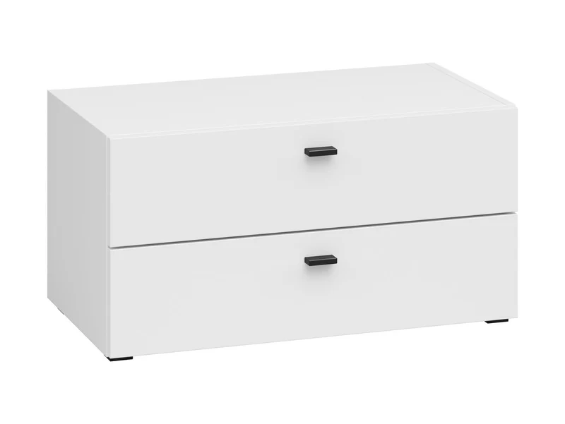 System 64 Low Chest of Drawers – 2 Drawers | White | Modular | 64×32×35 cm