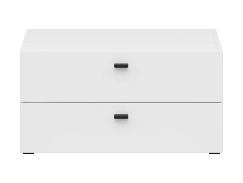 System 64 Low Chest of Drawers – 2 Drawers | White | Modular | 64×32×35 cm