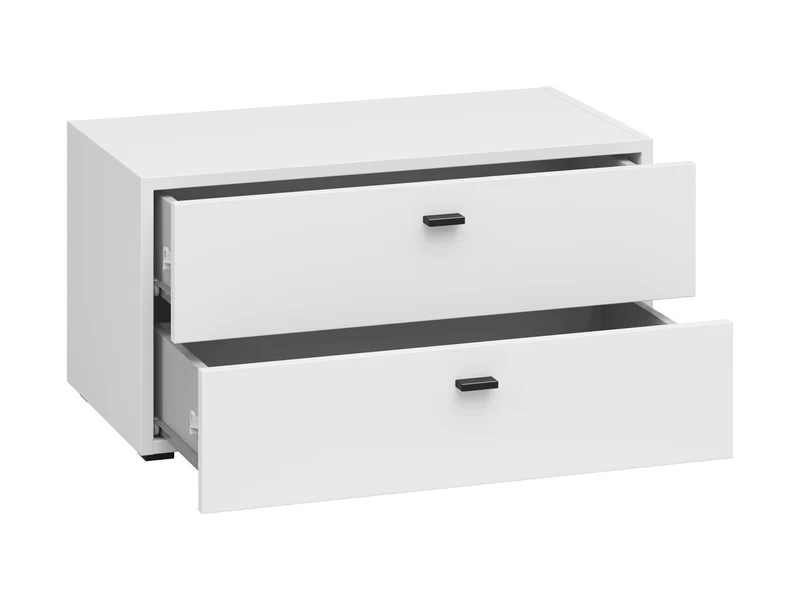 System 64 Low Chest of Drawers – 2 Drawers | White | Modular | 64×32×35 cm