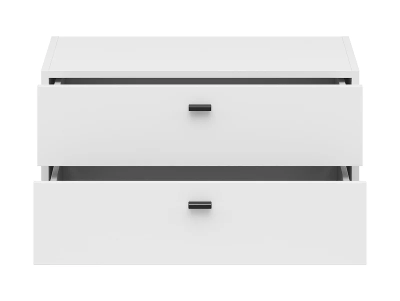 System 64 Low Chest of Drawers – 2 Drawers | White | Modular | 64×32×35 cm
