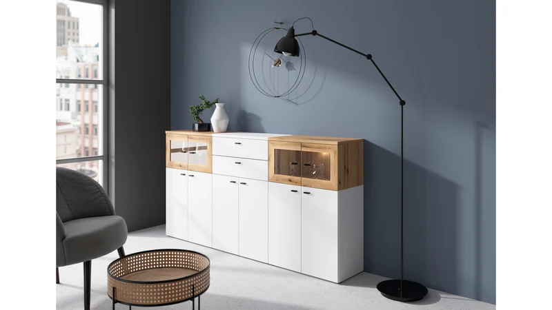 System 64 Low Chest of Drawers – 2 Drawers | White | Modular | 64×32×35 cm